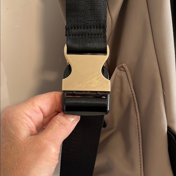 ALDO Taupe Gold Hardware Satiny Backpack - Picture 9 of 13